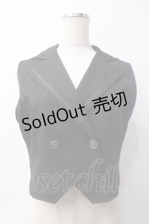画像: axes femme / バッグリボンベスト  黒 Y-25-06-09-054-AX-TO-SZ-ZY