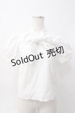 画像: evelyn / コットンレースボウタイブラウス  白 Y-25-06-09-056-LO-BL-SZ-ZY