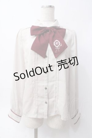 画像: axes femme / ローズカメオ刺繍リボンブラウス  ベージュ Y-25-06-09-060-AX-BL-SZ-ZY