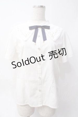 画像: axes femme POETIQUE / シエルエトワール刺繍襟ブラウス  白 Y-25-06-09-065-AX-BL-SZ-ZY