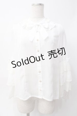 画像: axes femme kawaii / 3段フリル姫袖ブラウス  白 Y-25-06-09-066-AX-BL-SZ-ZY