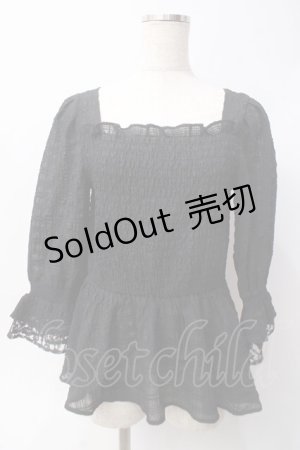 画像: axes femme / シアーシャーリングブラウス  黒 Y-25-06-09-070-AX-TO-SZ-ZY