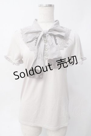 画像: axes femme / ストライプ切り替えカットソー  ベージュ Y-25-06-09-077-AX-TO-SZ-ZY