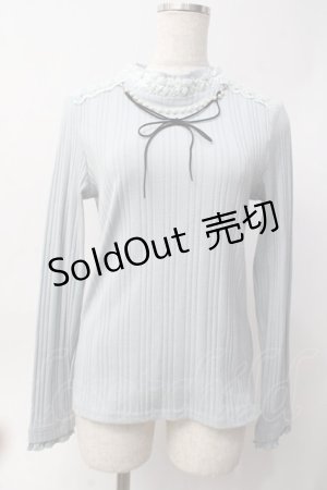 画像: axes femme / パール付きリブニット  サックス Y-25-06-09-078-AX-TO-SZ-ZI
