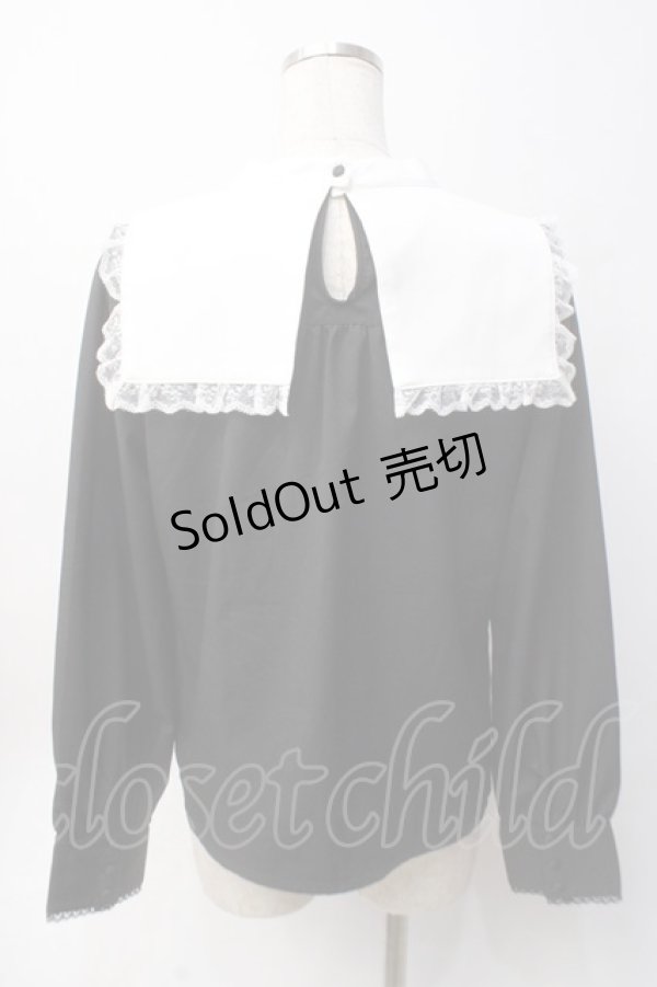 画像2: axes femme POETIQUE / クロス刺繍シスターブラウス  黒 Y-25-06-09-083-AX-BL-SZ-ZI (2)