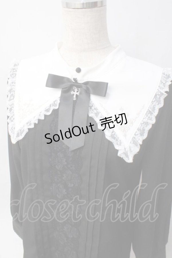 画像3: axes femme POETIQUE / クロス刺繍シスターブラウス  黒 Y-25-06-09-083-AX-BL-SZ-ZI (3)