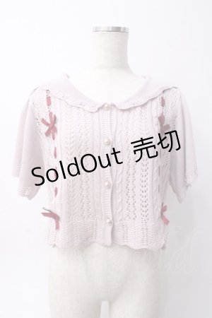 画像: axes femme POETIQUE / リボンセーラーニットカーディガン  ピンク Y-25-06-09-087-AX-TO-SZ-ZY