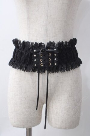 画像: axes femme POETIQUE / レースアップゴムベルト  黒 Y-25-06-09-012-AX-ZA-SZ-ZY