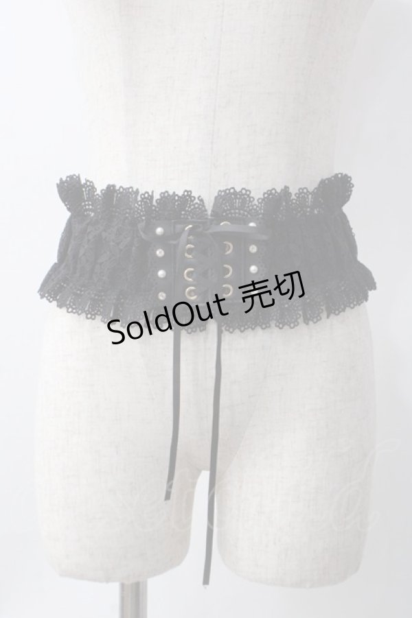 画像1: axes femme POETIQUE / レースアップゴムベルト  黒 Y-25-06-09-012-AX-ZA-SZ-ZY (1)