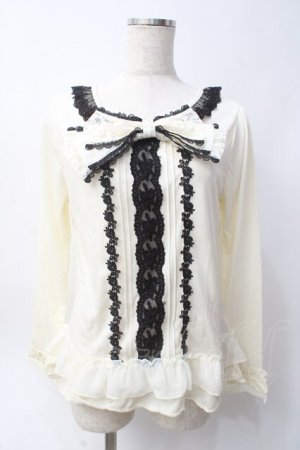 画像: axes femme Red label / ビッグリボントップス  生成り Y-25-06-09-090-PU-TO-SZ-ZY