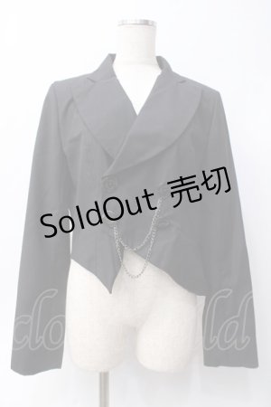 画像: BPN / チェーン付き燕尾ショートジャケット  黒 Y-25-06-09-101-GO-JA-SZ-ZY