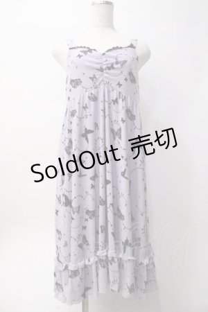 画像: axes femme / バタフライチュールノースリーブワンピース  ラベンダー Y-25-06-09-110-AX-OP-SZ-ZY