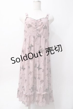画像: axes femme / バタフライチュールノースリーブワンピース  ピンク Y-25-06-09-111-AX-OP-SZ-ZY