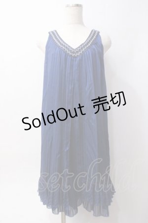 画像: axes femme / ストライプワンピース  紺 Y-25-06-09-119-AX-OP-SZ-ZY