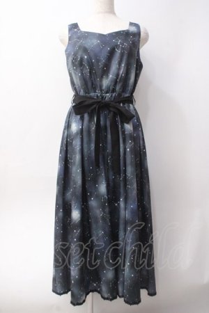 画像: axes femme POETIQUE / 冬の星座柄ハートネックワンピース  黒 Y-25-06-09-121-AX-OP-SZ-ZY