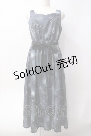 画像: axes femme POETIQUE / 冬の星座柄ハートネックワンピース  黒 Y-25-06-09-121-AX-OP-SZ-ZY