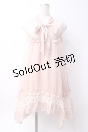 画像: axes femme / シャドーストライプリボンワンピース  ピンク Y-25-06-09-125-AX-OP-SZ-ZY