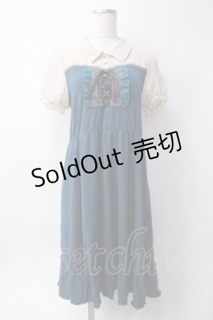 画像: axes femme / レースカラードッキングワンピース  グリーン Y-25-06-09-138-AX-OP-SZ-ZY