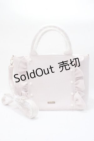 画像: Maison de FLEUR / 2Wayフリルトートバッグ  ピンク Y-25-06-09-016-LO-BG-SZ-ZI