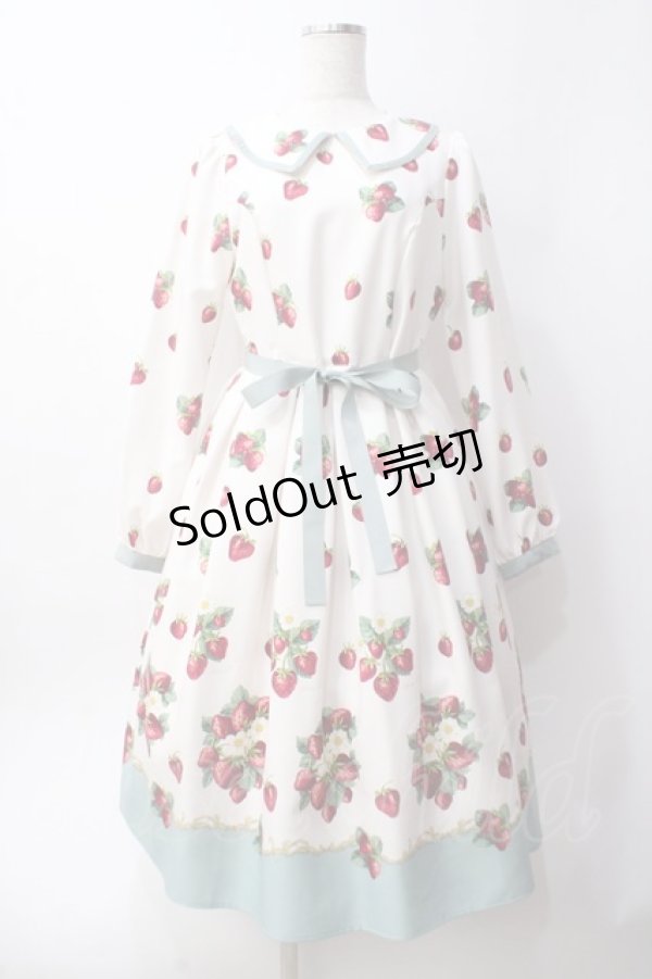 画像1: Melody BasKet / Royal Berry フラットカラーワンピース  アイボリー Y-25-06-09-144-LO-OP-SZ-ZT456 (1)