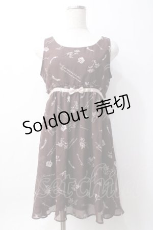 画像: Ank Rouge /エンジェル柄ワンピース  ブラウン Y-25-06-09-151-CA-OP-SZ-ZY
