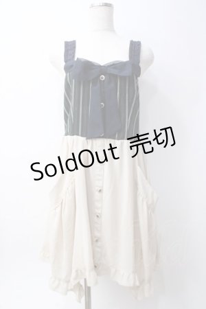 画像: axes femme / 配色ノースリーブワンピース  グリーン×生成 Y-25-06-09-152-AX-OP-SZ-ZY