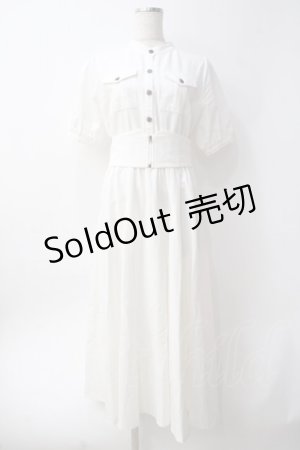 画像: axes femme / ベルト付ワンピース  白 Y-25-06-09-158-AX-OP-SZ-ZY