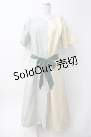 画像: axes femme / ダブルストライプワンピース  イエロー×グリーン Y-25-06-09-159-AX-OP-SZ-ZI