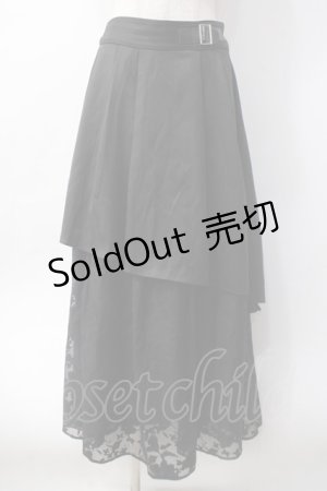 画像: axes femme / オパール切替スカート  黒 Y-25-06-09-170-AX-SK-SZ-ZY