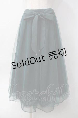 画像: axes femme POETIQUE / バックフリルチュールスカート  グリーン Y-25-06-09-178-AX-SK-SZ-ZY