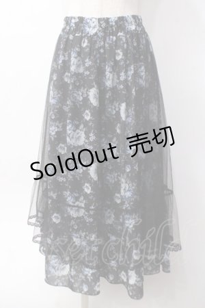 画像: axes femme / マルチWAYレース花柄スカート  黒 Y-25-06-09-179-AX-SK-SZ-ZY
