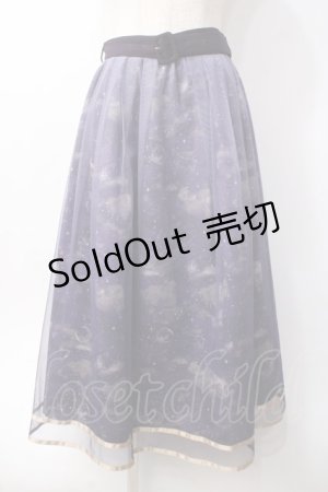 画像: axes femme / 夏の星空グラデチュールスカート  パープル Y-25-06-09-180-AX-SK-SZ-ZY
