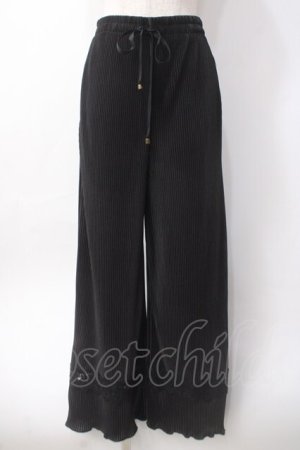 画像: axes femme / カットプリーツパンツ  黒 Y-25-06-09-185-AX-PA-SZ-ZY