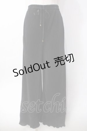 画像: axes femme / カットプリーツパンツ  黒 Y-25-06-09-185-AX-PA-SZ-ZY