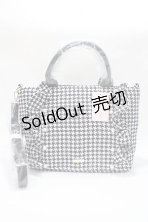 画像: Maison de FLEUR / 2Way千鳥柄フリルトートバッグ  黒 Y-25-06-09-021-LO-BG-SZ-ZY