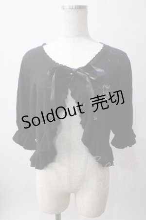 画像: BABY,THE STARS SHINE BRIGHT / スカラップ透かし五分袖ボレロ  黒 Y-25-06-12-046-BA-TO-SZ-ZY