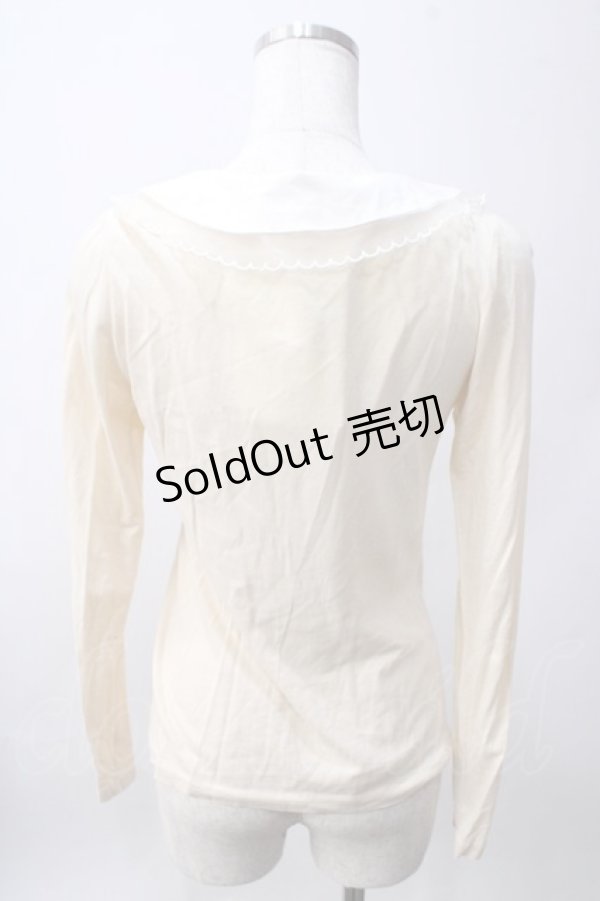画像2: Fi.n.t / 巻き薔薇モチーフ襟デザインカットソー F アイボリー Y-25-06-12-049-CA-TO-SZ-ZY (2)