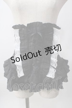 画像: MARBLE / 総フリル編み上げコルセット  黒×白 Y-25-06-12-052-GO-TO-SZ-ZY