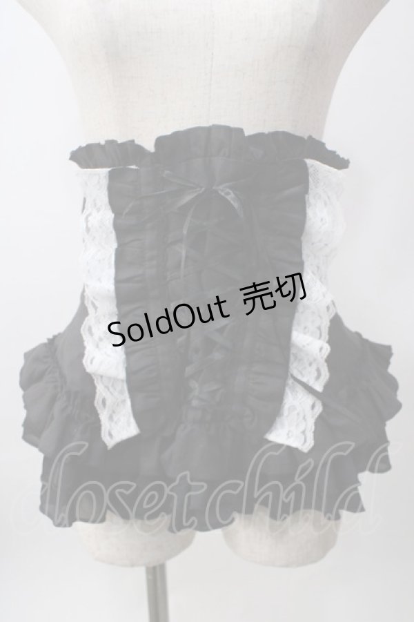 画像1: MARBLE / 総フリル編み上げコルセット  黒×白 Y-25-06-12-052-GO-TO-SZ-ZY (1)