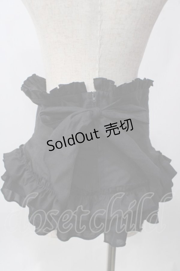画像2: MARBLE / 総フリル編み上げコルセット  黒×白 Y-25-06-12-052-GO-TO-SZ-ZY (2)