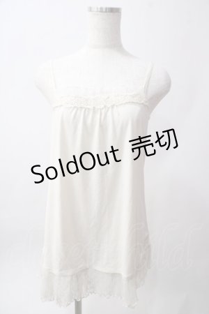 画像: axes femme / 裾プリーツキャミ M 生成り Y-25-06-12-056-AX-TO-SZ-ZY