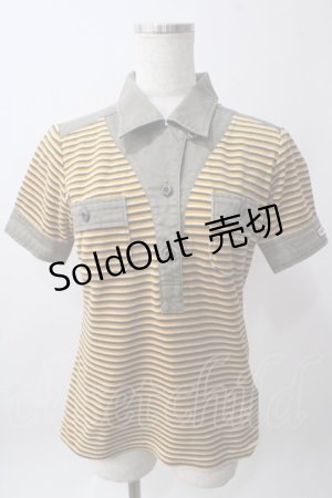 画像: HYSTERIC GLAMOUR / パイルボーダーポロ  イエロー Y-25-06-12-057-PU-TO-SZ-ZY