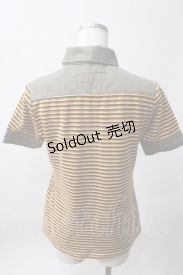 画像2: HYSTERIC GLAMOUR / パイルボーダーポロ  イエロー Y-25-06-12-057-PU-TO-SZ-ZY (2)