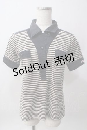 画像: HYSTERIC GLAMOUR / パイルボーダーポロ  グレー Y-25-06-12-058-PU-TO-SZ-ZY