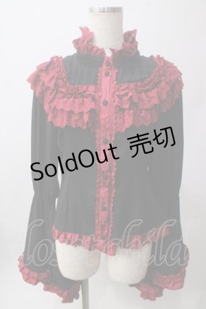 画像: ATELIER PIERROT / 狂人による第九 赤黒ブラウス  赤黒 Y-25-06-12-068-EL-BL-SZ-ZY