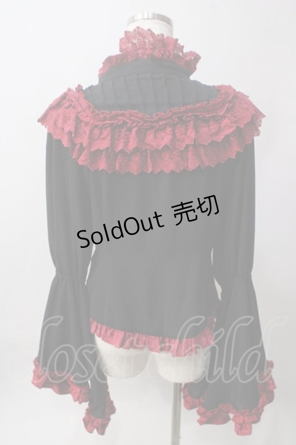 画像2: ATELIER PIERROT / 狂人による第九 赤黒ブラウス  赤黒 Y-25-06-12-068-EL-BL-SZ-ZY (2)