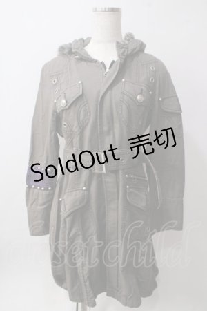 画像: ALGONQUINS / ミリタリー風コート  カーキ Y-25-06-12-072-AL-CO-SZ-ZT-C030