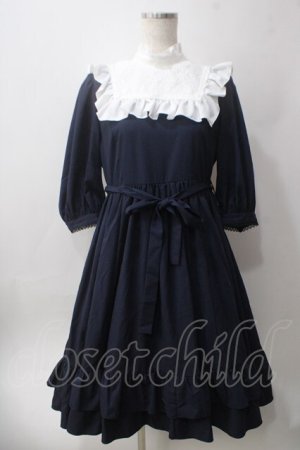 画像: Sheglit / "Harriet"パフワンピース M ネイビー Y-25-06-12-076-EL-OP-SZ-ZY