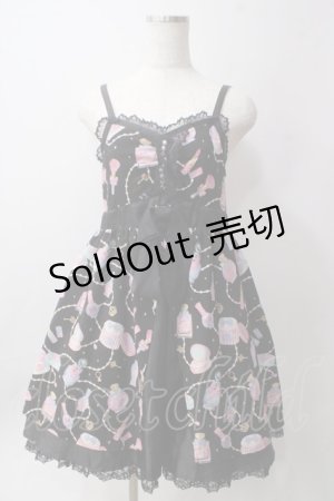 画像: Angelic Pretty / Dreamy Girlハイウエストジャンパースカート  黒 Y-25-06-12-077-AP-OP-SZ-ZY