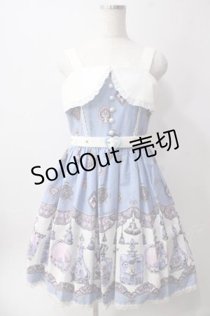 画像: ALICE and the PIRATES / アリスのティアボトル柄ハートベルトジャンパースカート  サックス Y-25-06-12-079-PA-OP-SZ-ZY
